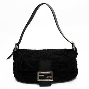Fendi Mamma Bucket Shoulder Bag Black Fur 2308 26424 098